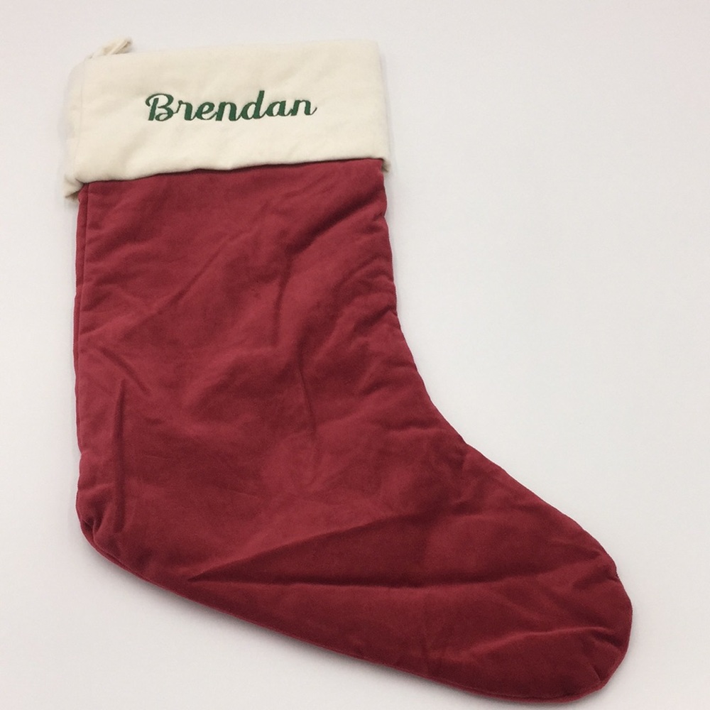 Pottery Barn Velvet Christmas Stocking “Brendan”